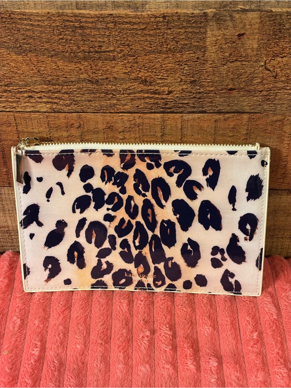 Kate Spade Leopard Print Vinyl Pouch